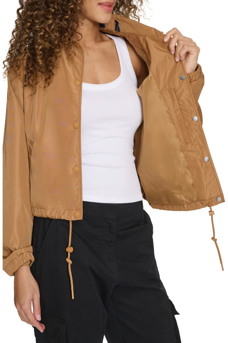 Cropped Coach's Jacket, Alternate, color, TOBACCO
