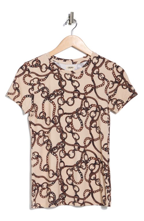 L Agence L'agence Ressi Chain Print Short Sleeve Top In White