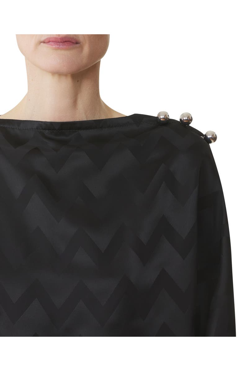 Lanvin Fluid Top In Jacquard Viscose, Alternate, color, Black