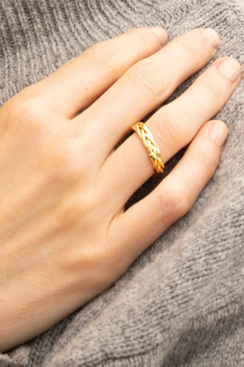 14K Solid Gold Caesar Stack Ring, Alternate, color, Yellow Gold
