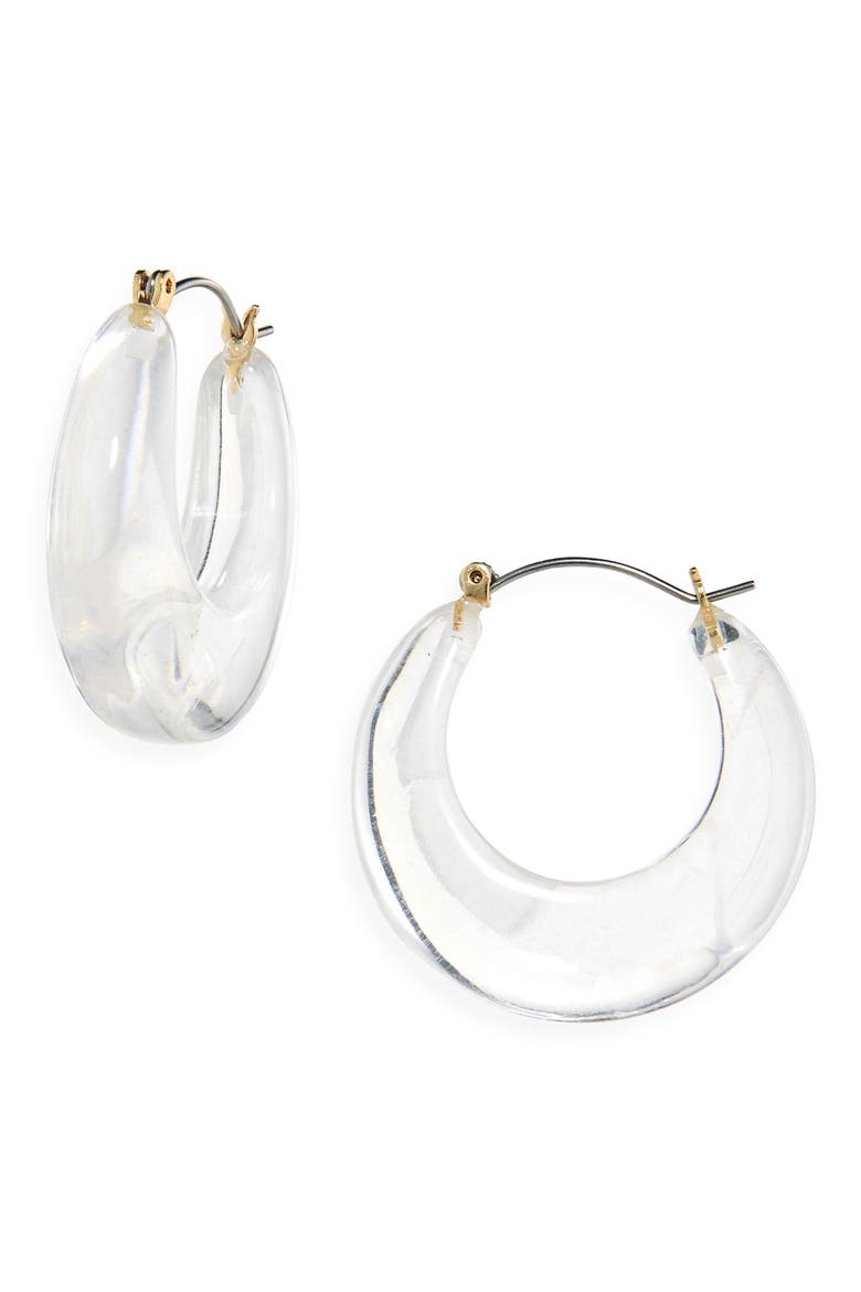Hoop Drop Earrings, Main, color, CLEAR