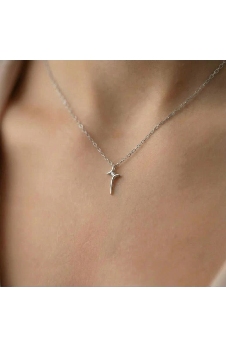 Bliss Diamond Diamond Cross Pendant Gold 18" Necklace 5/8" Tall Lab Grown, Alternate, color, Yellow Gold