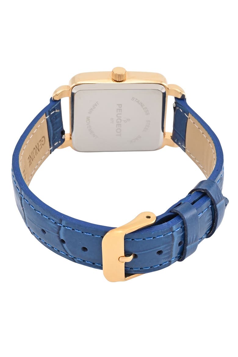 European Crystal Square Tank  Watch- 35x30MM, Alternate, color, Blue