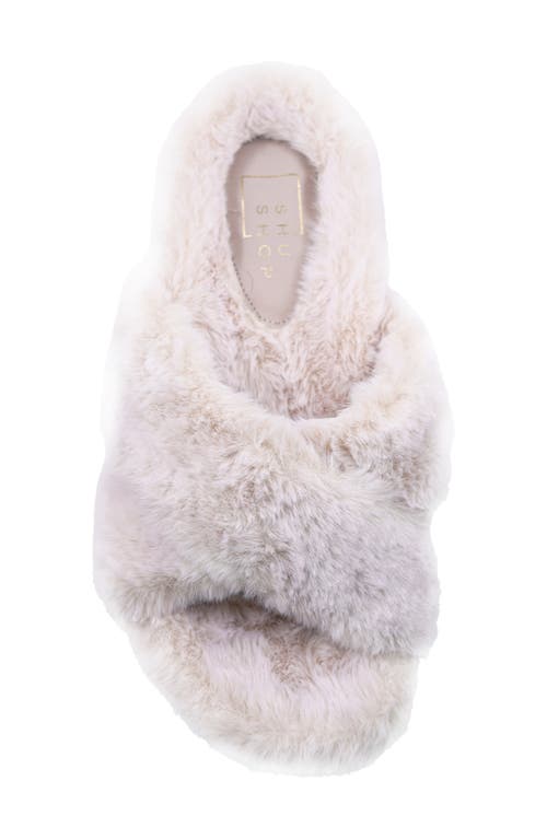 Shushop Juliet Faux Fur Slide Sandal In Neutral