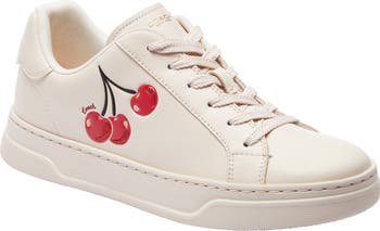 [COACH]High Line Sneaker★Cherry Print★ COACH High Line Leather Cherry Print Lace Up Sneakers