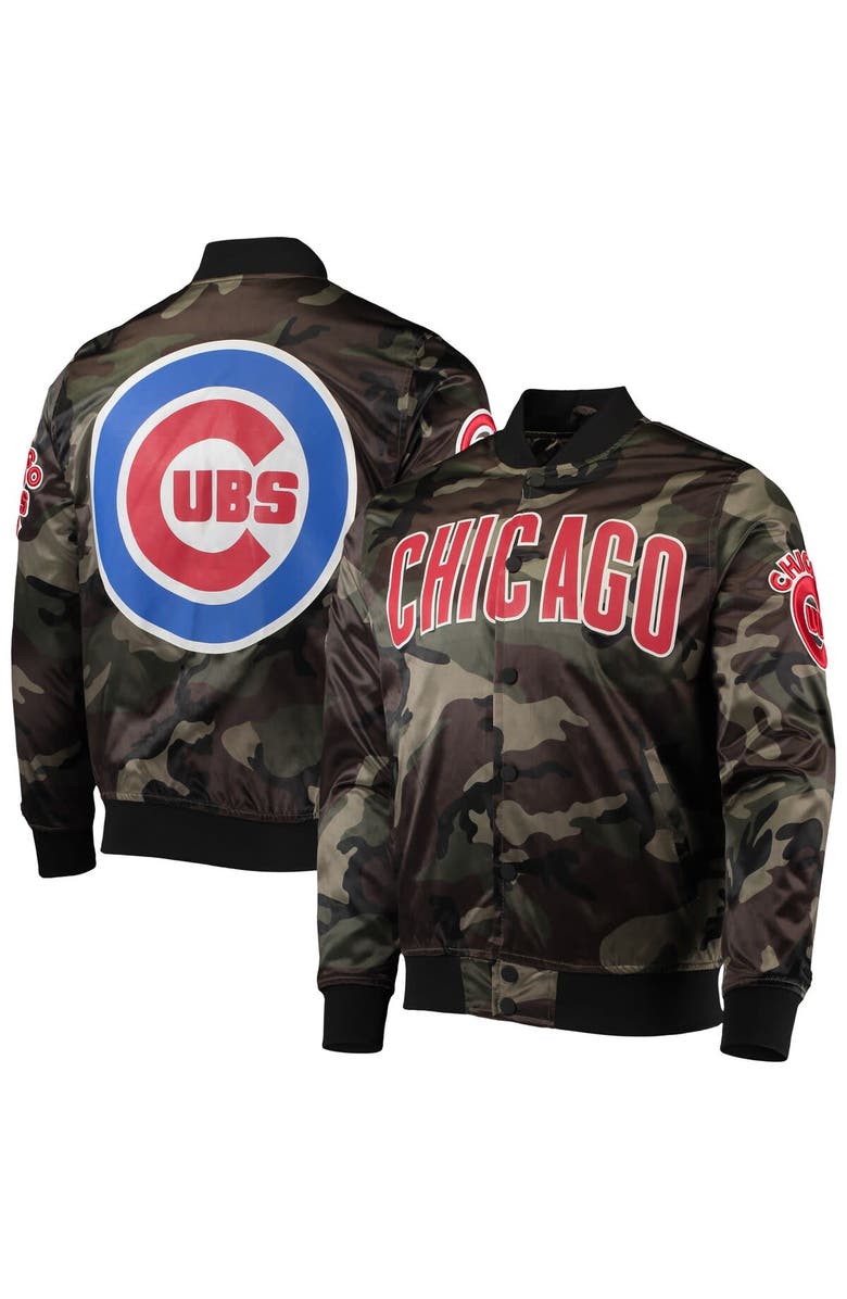 PRO STANDARD Men's Pro Standard Camo Chicago Cubs Satin Full-Snap Jacket, Main, color, 