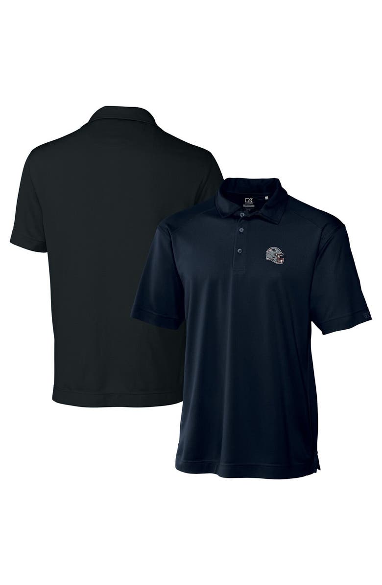 Cutter & Buck Men's Cutter & Buck  Navy New England Patriots Helmet DryTec Genre Textured Solid Polo, Main, color, 