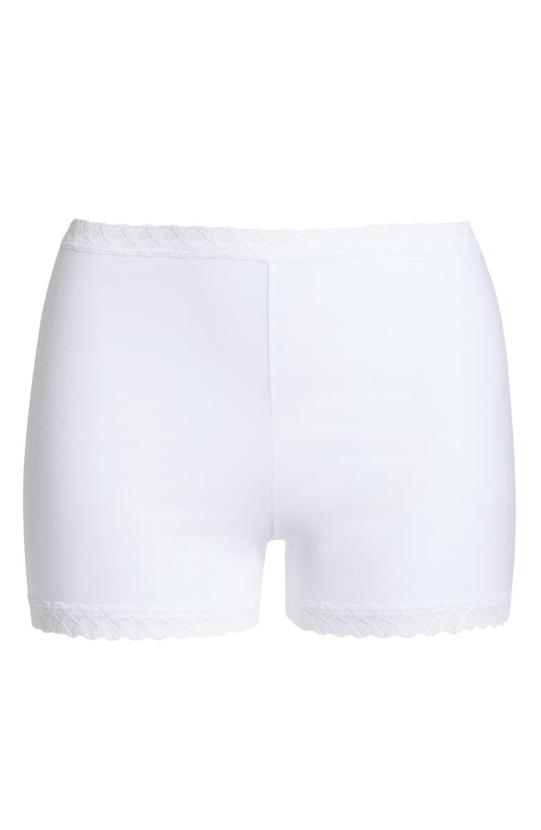 Natori Bliss Stretch Cotton Pajama Shorts, Alternate, color, White