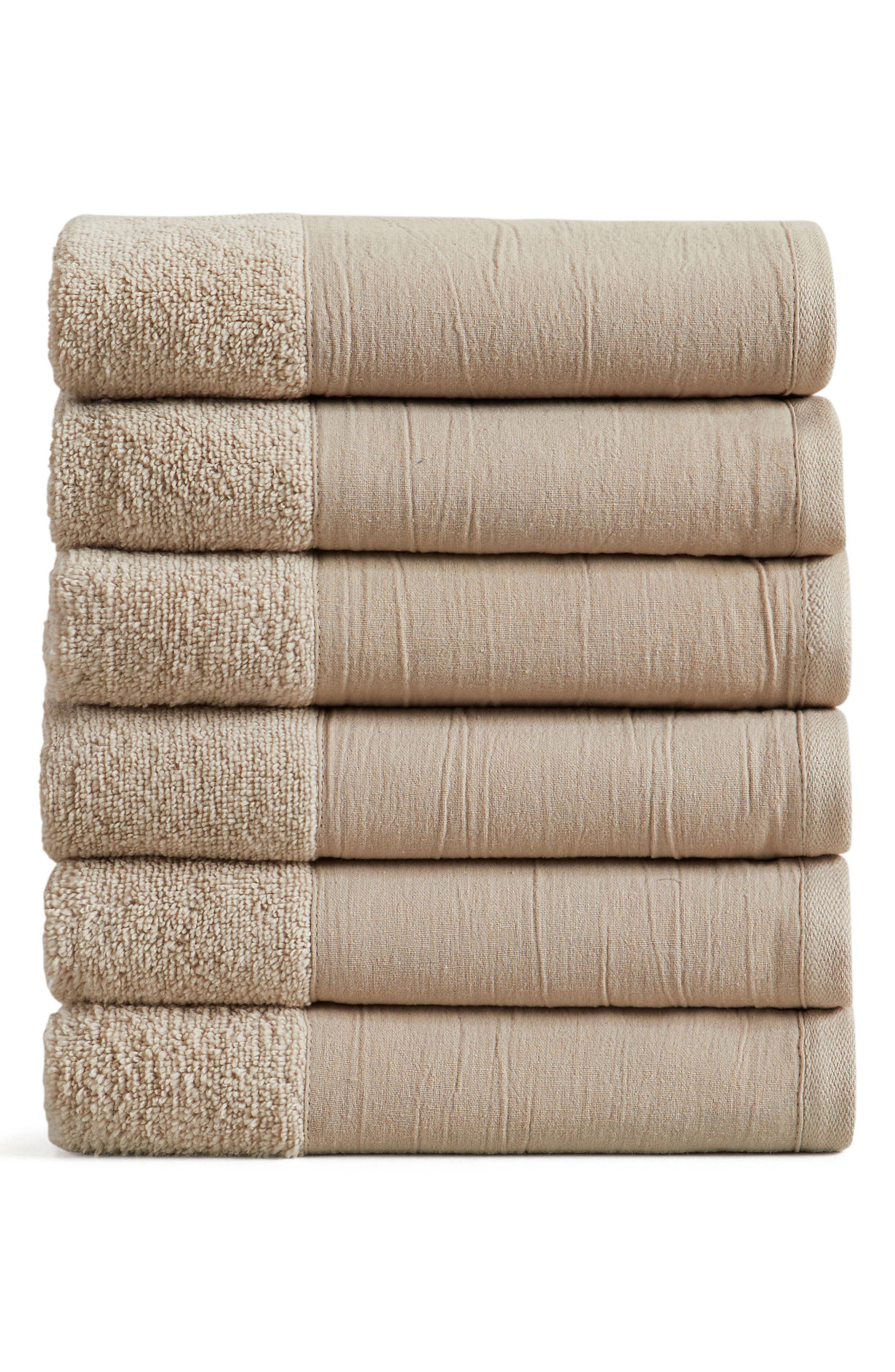 Border 6-Pack Cotton Hand Towels