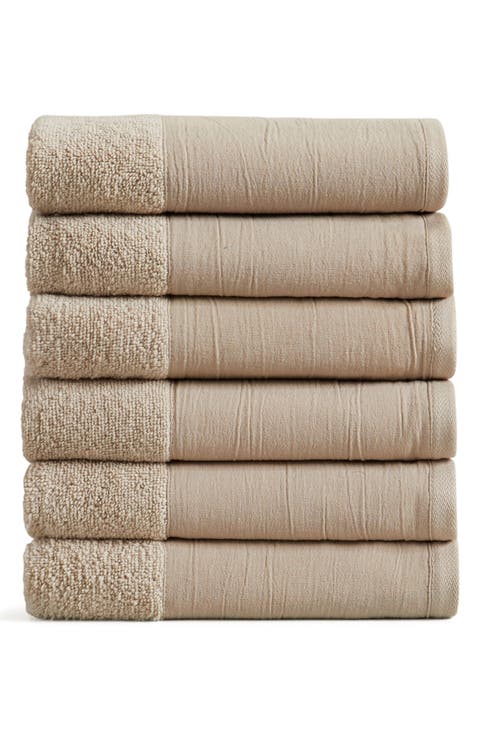 Border 6-Pack Cotton Hand Towels