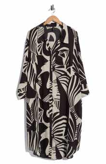Tropical Long Sleeve Shirtdress