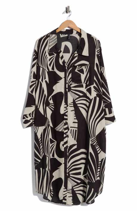 Tropical Long Sleeve Shirtdress