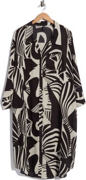 BOHO ME Tropical Long Sleeve Shirtdress