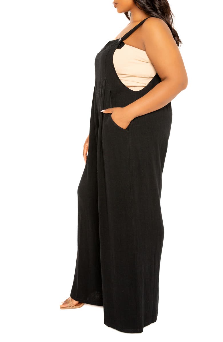 BUXOM COUTURE Wide Leg Jumpsuit, Alternate, color, Black