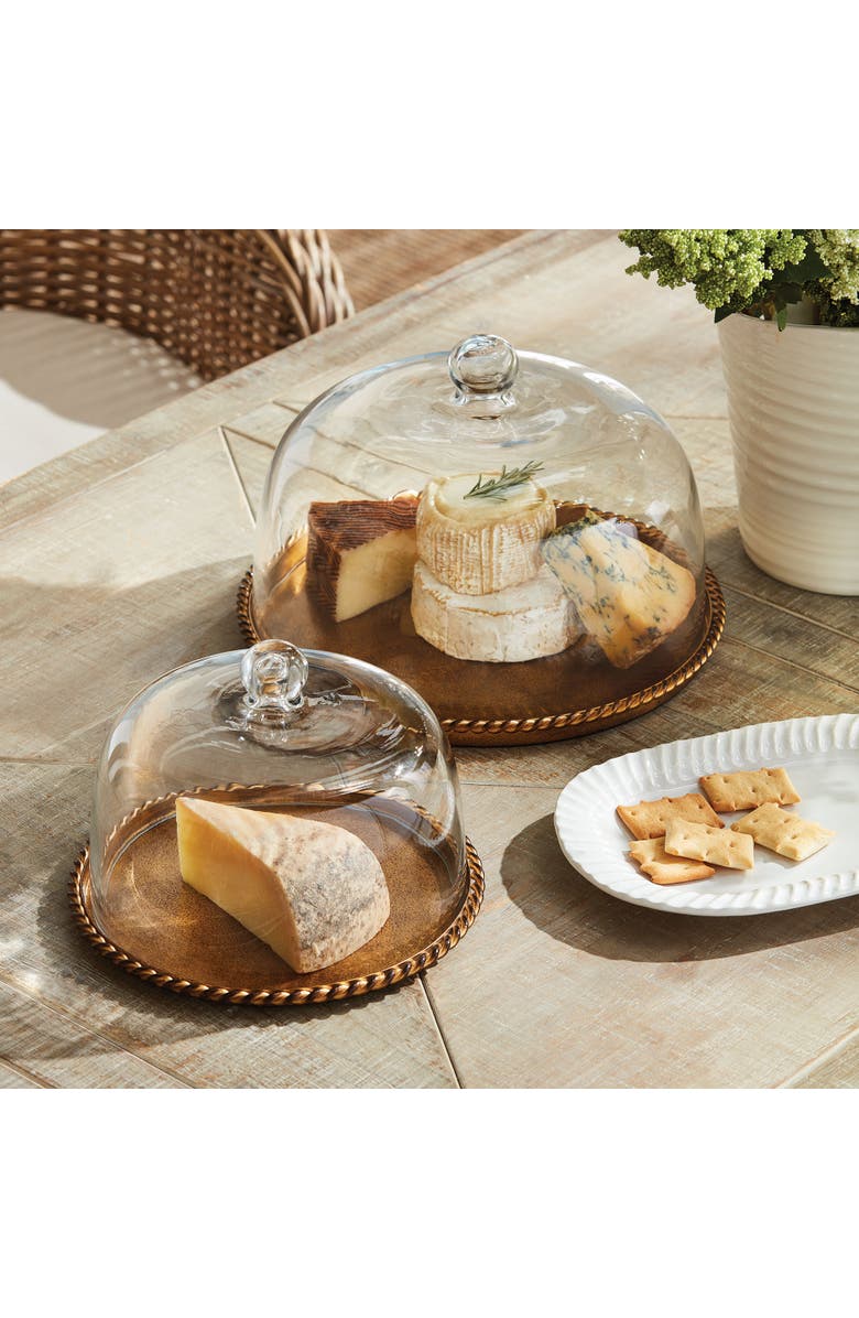 Napa Home & Garden Braiden Tray With Cloche Small, Alternate, color, Gold