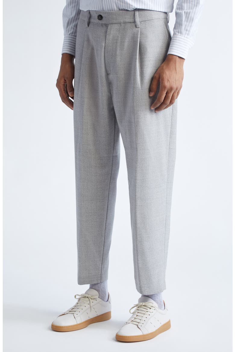 Pleated Wool Pants, Alternate, color, 13 LIGHT GRAY MELANG