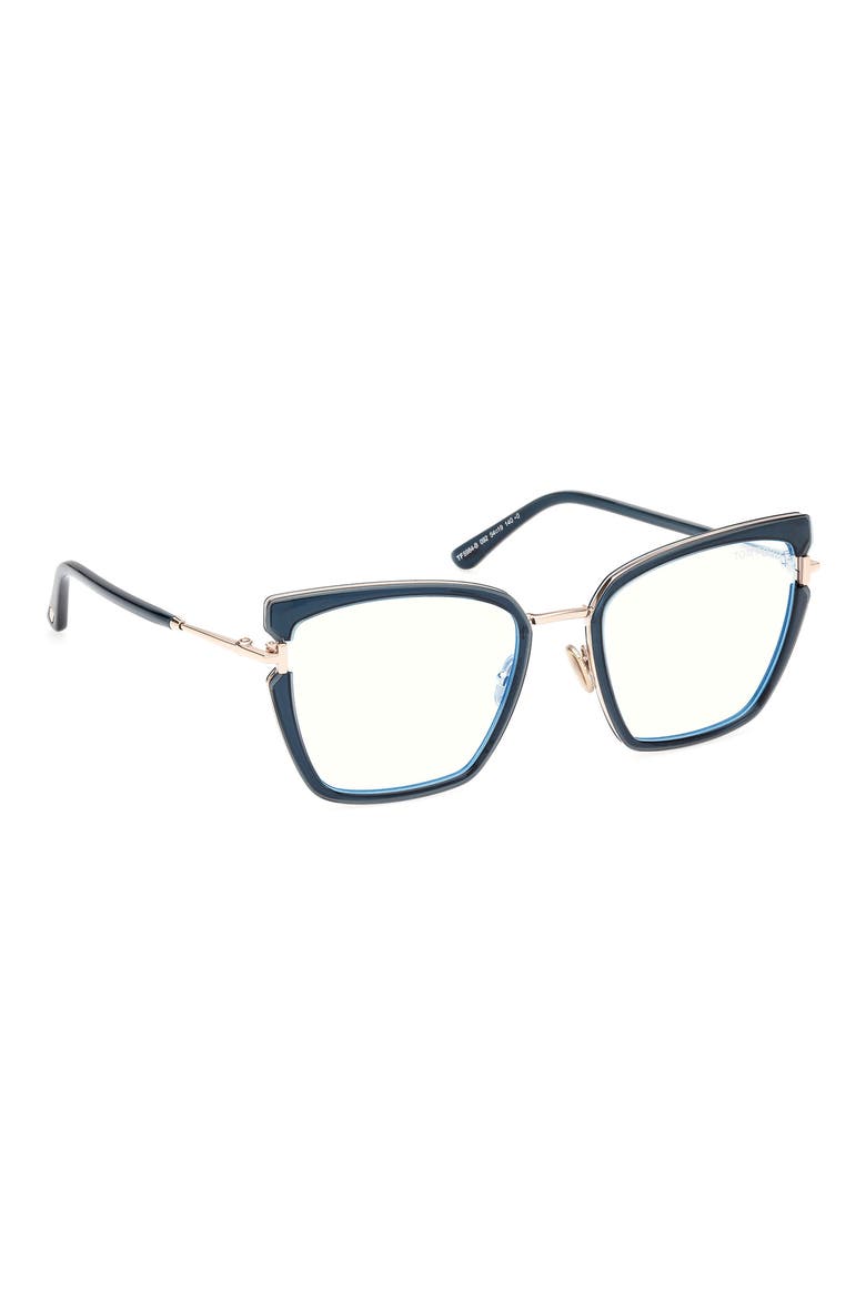 54mm Butterfly Blue Light Blocking Optical Glasses, Alternate, color, TEAL ROSE GOLD / T LOGO