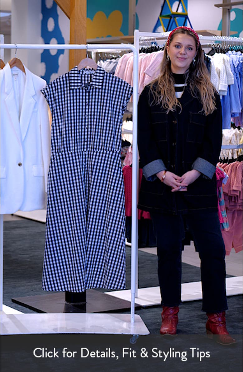 Musings Gingham Midi Shirtdress, sales video thumbnail