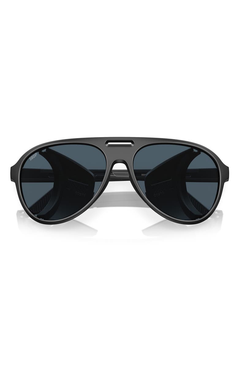 Costa Del Mar Grand Catalina 59mm Polarized Pilot Sunglasses, Alternate, color, Matte Black/ Gray