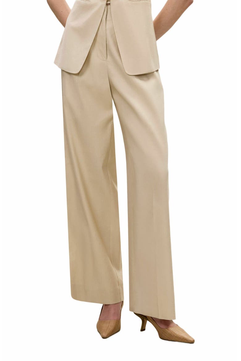 Beatrice Stretch Linen Pant, Alternate, color, SAND