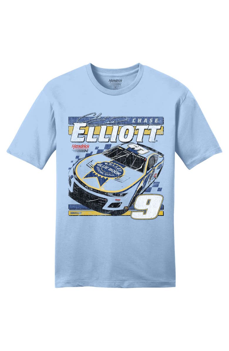 HENDRICK MOTORSPORTS TEAM COLLECTION Men's Hendrick Motorsports Team Collection  Light Blue Chase Elliott Kelley Blue Book T-Shirt, Alternate, color, 