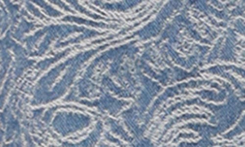 Avec Les Filles Paisley Jacquard Button Front Denim Miniskirt In Denim Jacquard