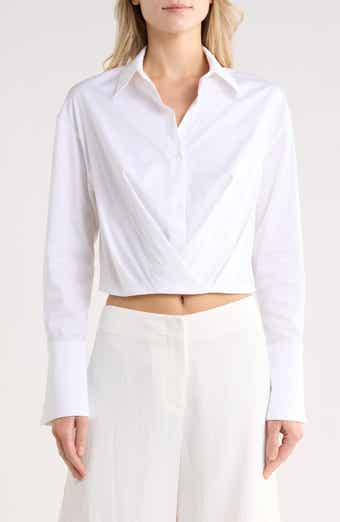 TWP Pleated Little Joe Wrap Button-Up Shirt