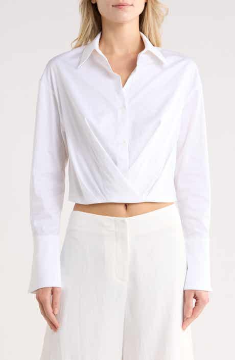 TWP Pleated Little Joe Wrap Button-Up Shirt