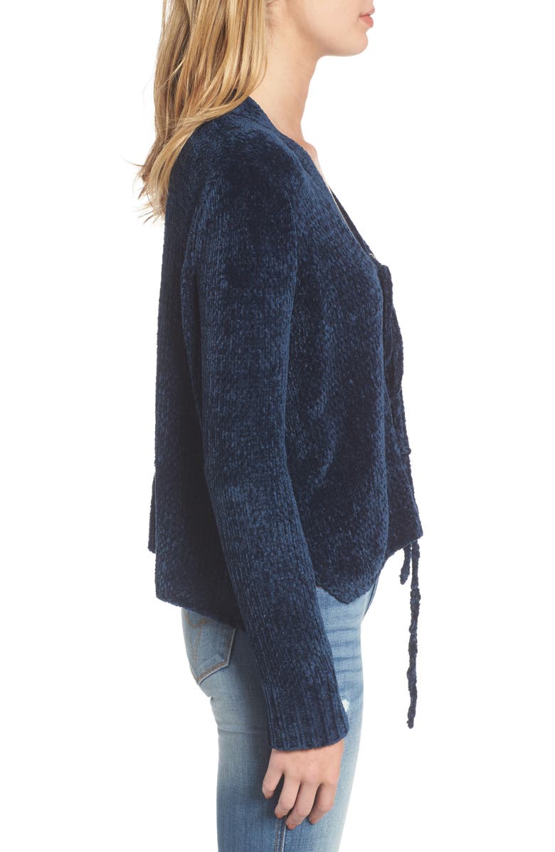 Lost + Wander Maya Chenille Lace-Up Sweater, Alternate, color,