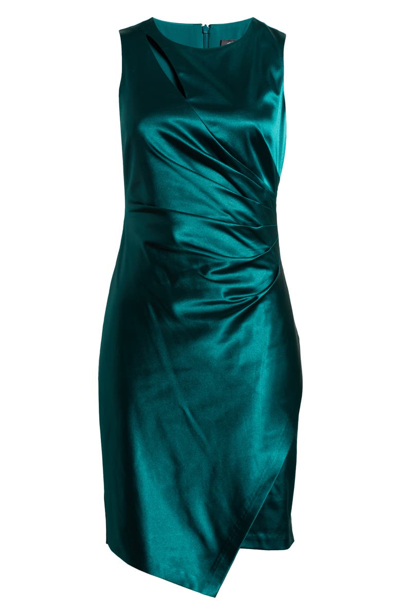 Vince Camuto Asymmetric Satin Sheath Dress, Alternate, color, 