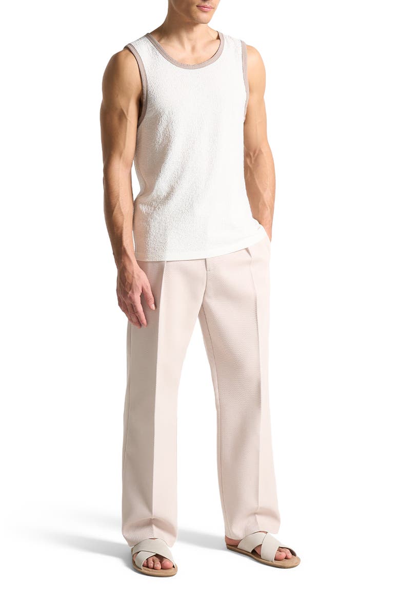 Seersucker Vest, Main, color, White/Beige
