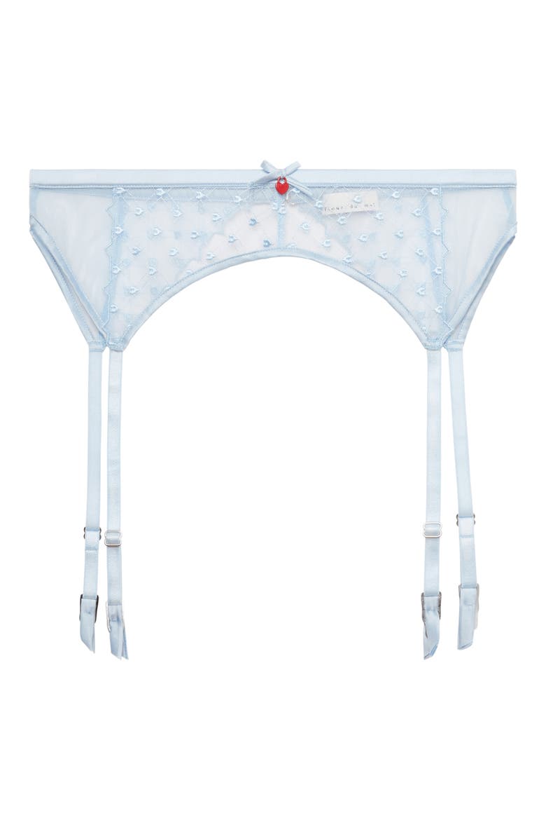 Love Lock Embroidered Garter Belt, Alternate, color, FORGET ME NOT
