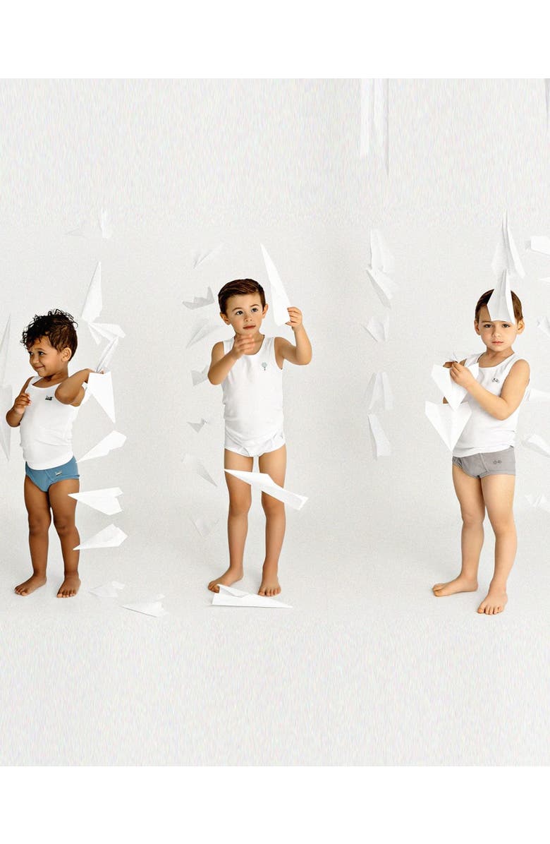 MeMoi 3 Pair Pack On The Move Ribbed Briefs, Alternate, color, Gray White Blue