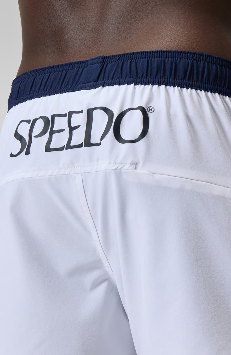 Speedo<sup>®</sup> Logo Volley 16-Inch Swim Trunks, Alternate, color, White