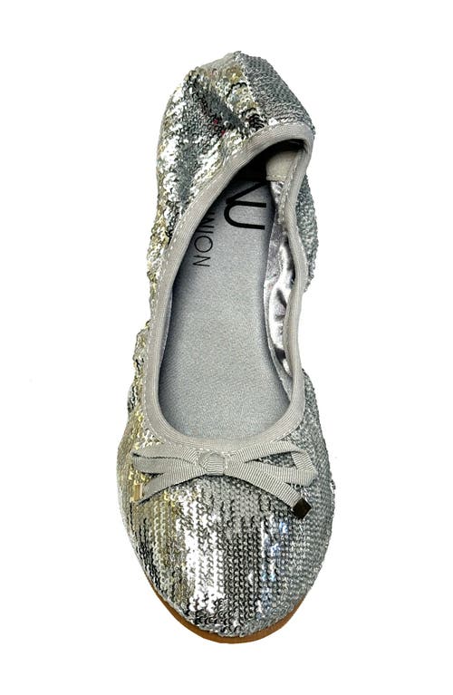 Ninety Union Sequin Ballerina Flat In Silver