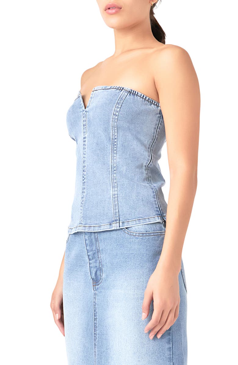 Grey Lab Denim Tube Top, Alternate, color, 
