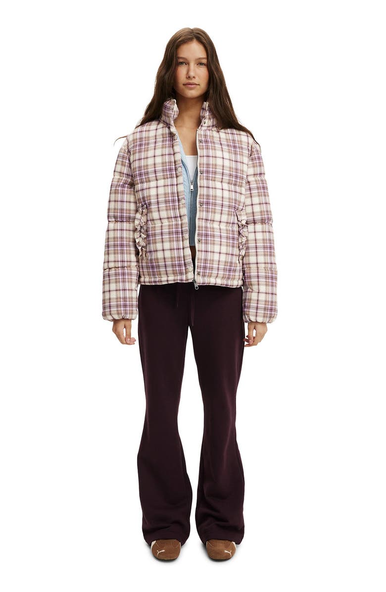 Cotton On Women's Aspen Puffer Jacket, Alternate, color, Emma Check