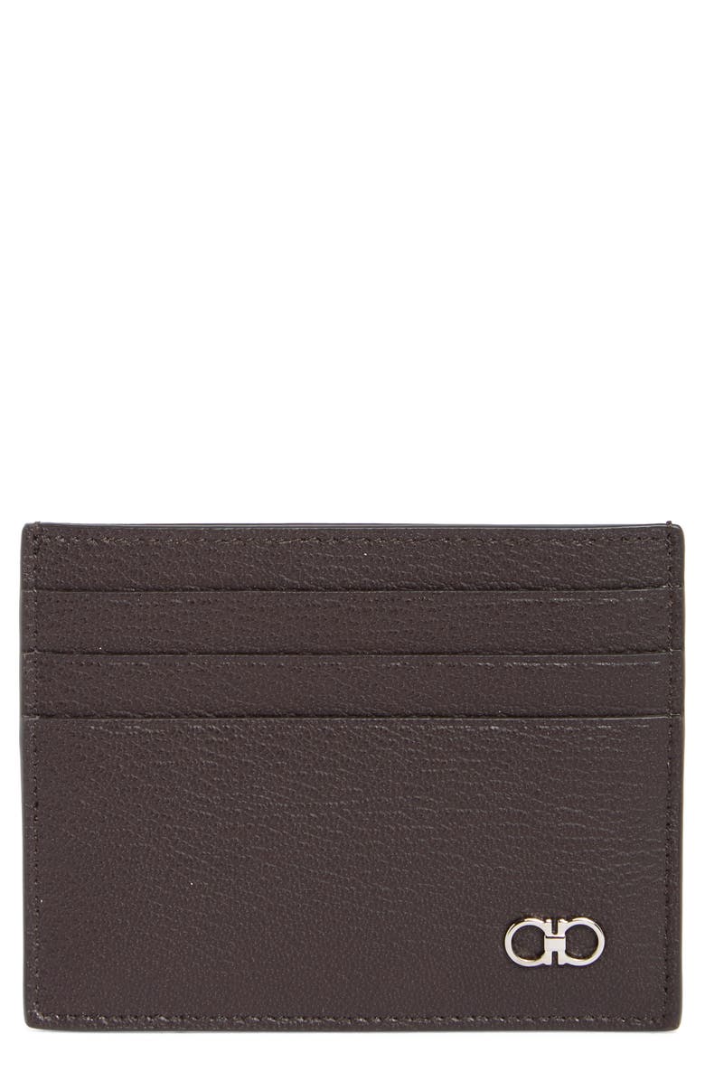 FERRAGAMO Crosta Card Holder, Main, color, Brown
