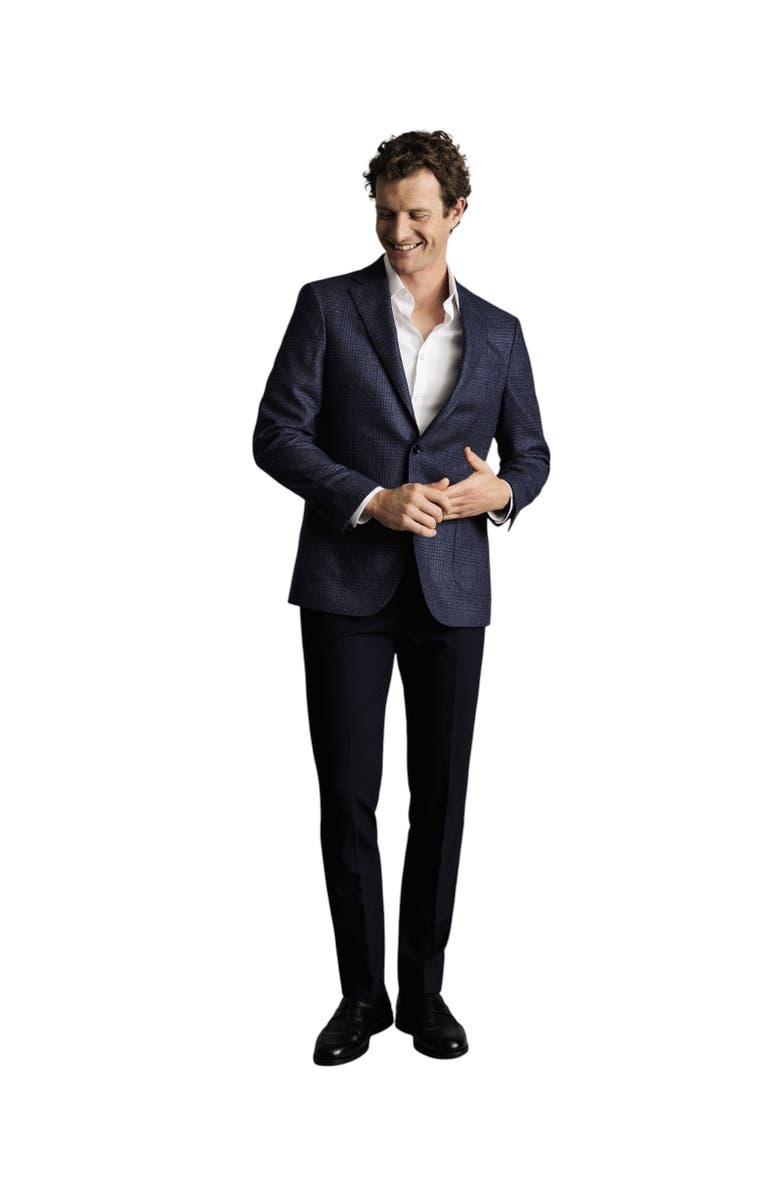 Charles Tyrwhitt Wool Twill Silk Jacket, Alternate, color, Dark Blue