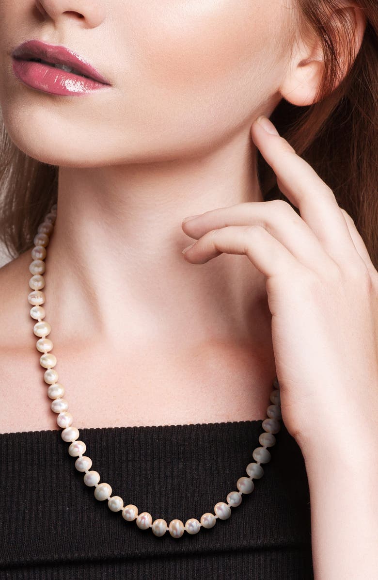 DELMAR 6-7mm Cultured Freshwater Pearl Necklace, Alternate, color, White