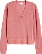 Nordstrom V-Neck Linen & Viscose Cardigan