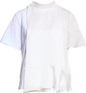Sacai Satin & Cotton Mixed Media T-Shirt