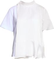 Sacai Satin & Cotton Mixed Media T-Shirt