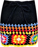 NESSI BYRD Kids' Floral Pattern Hand-Crochet Skirt-Cover Up