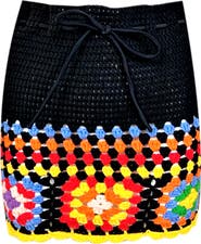 NESSI BYRD Kids' Floral Pattern Hand-Crochet Skirt-Cover Up