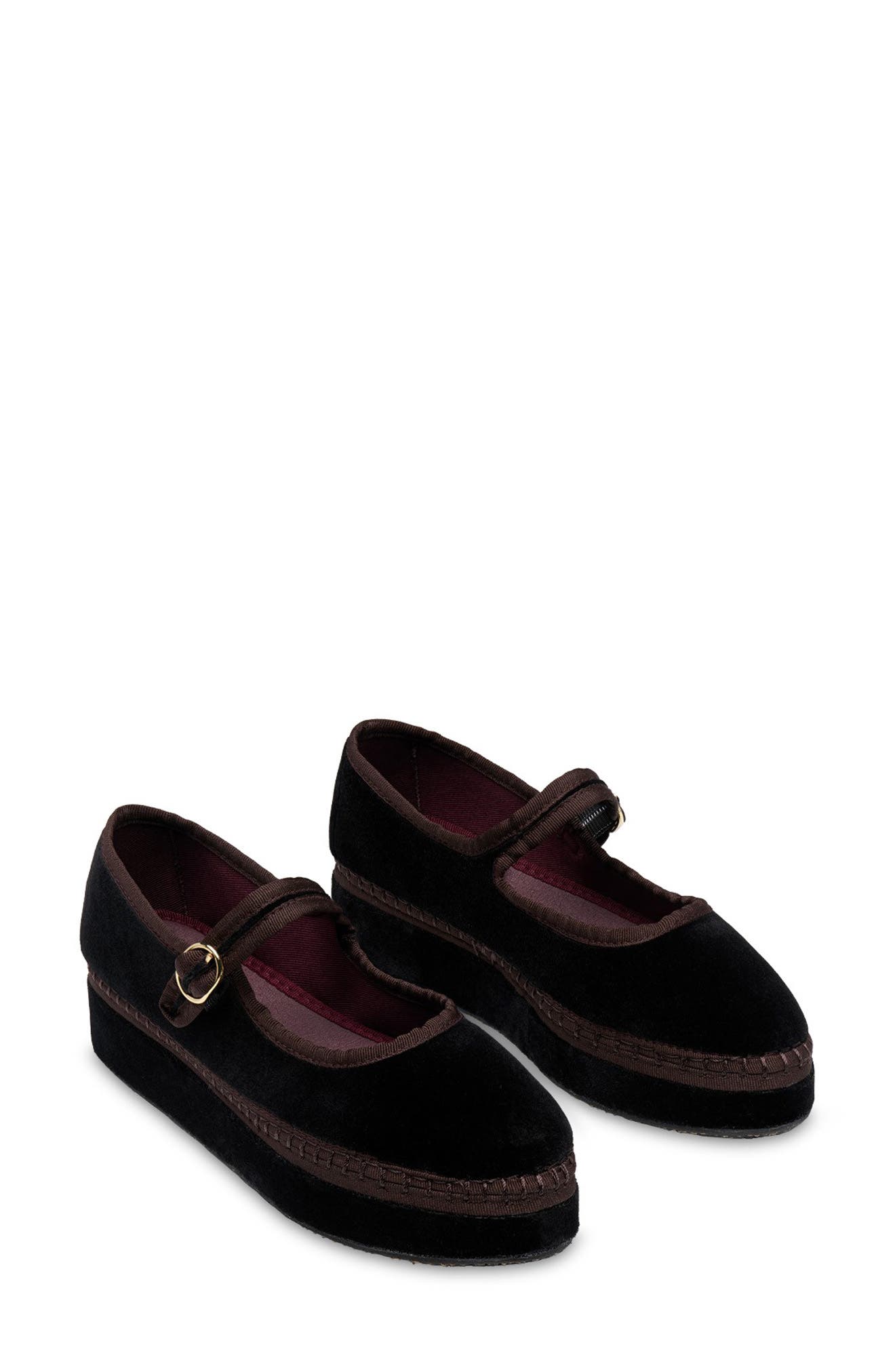 Double Sethe Platform Mary Jane Flat, Alternate, color, BLACK