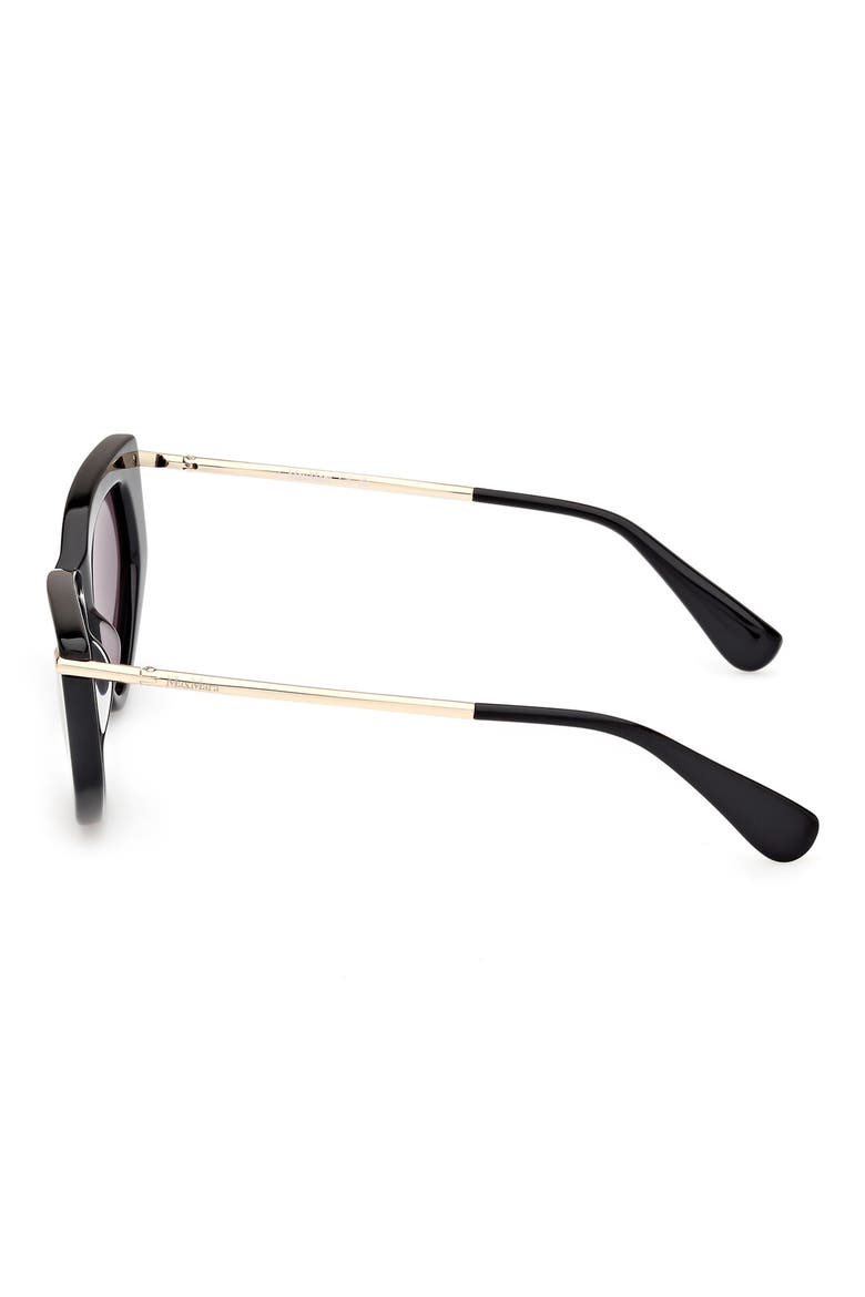 Beth 54mm Polarized Geometric Sunglasses, Alternate, color, SHINY BLACK / SMOKE