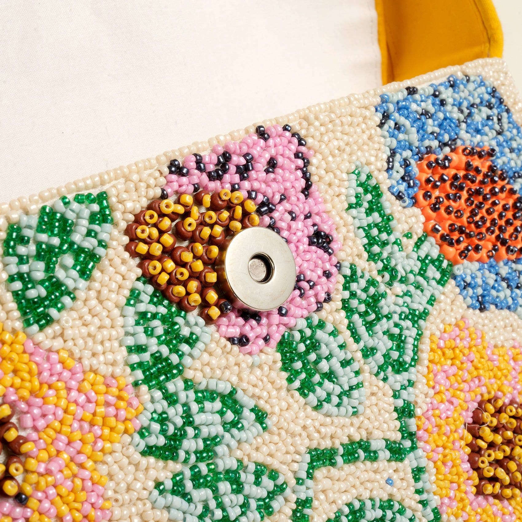 Zsa Zsa Zsu Delhi Beaded 100% Polyester Shoulder Bag 9X6 In, Alternate, color, Yellow