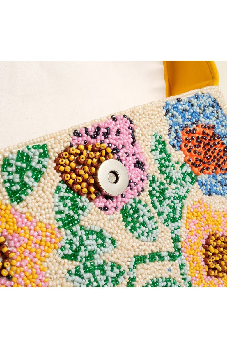 Zsa Zsa Zsu Delhi Beaded 100% Polyester Shoulder Bag 9X6 In, Alternate, color, Yellow