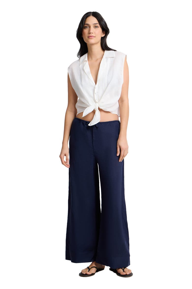 Tie Front Shirt, Main, color, White
